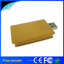 Forma de libro de madera USB Flash Drive